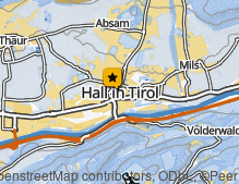 Map: Historische Altstadt Hall / centro storico di Hall