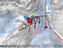 Map: Skigebiet Pitztaler Gletscher - Rifflsee / Area sciistica Ghiacciaio Pitztal - Rifflsee
