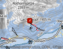 Map: Skigebiet Jöchelspitze - Lechtal / Area sciistica Jöchelspitze - Lechtal