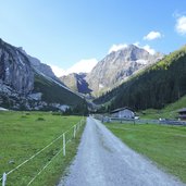 pinnistal strasse bei pinnisalm dahinter habicht