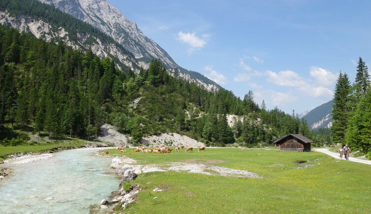 almen im hinterautal an der isar radweg weg fr