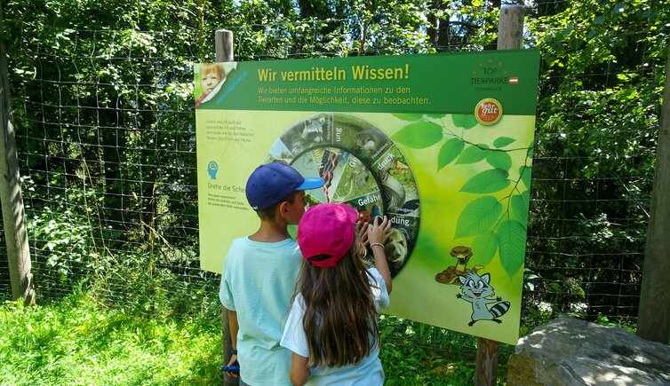 wildpark assling person infotafel